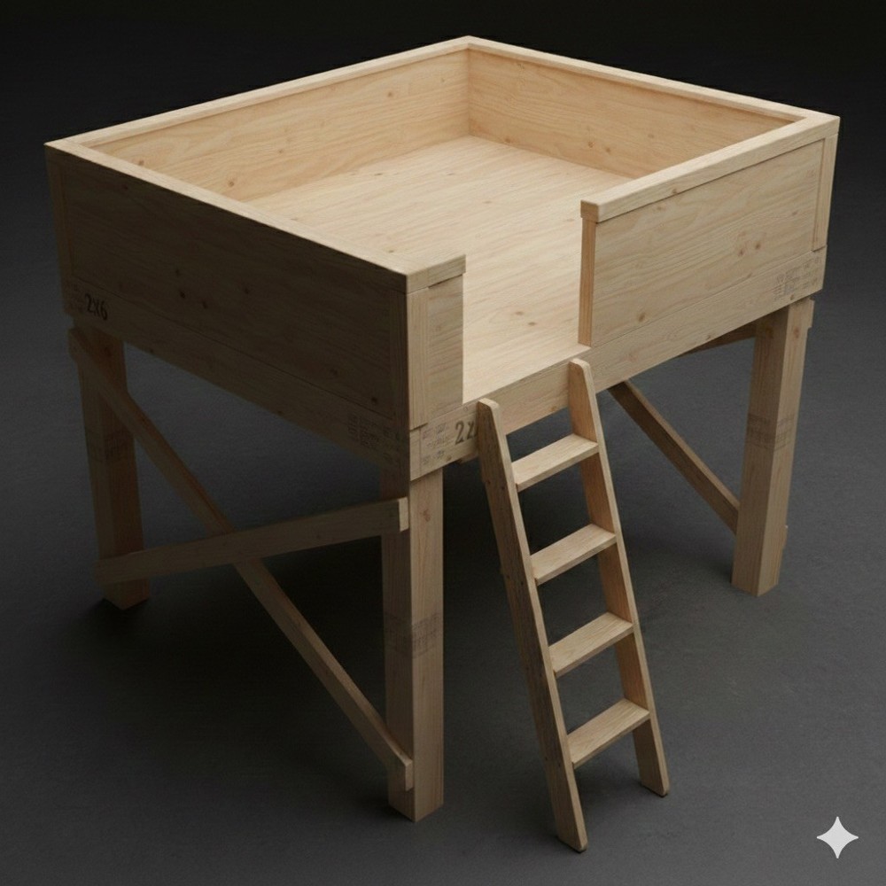 DIY 8ft x 7ft Loft Bed /Storage Platform Plans - Lightweight Space-Saving Design
