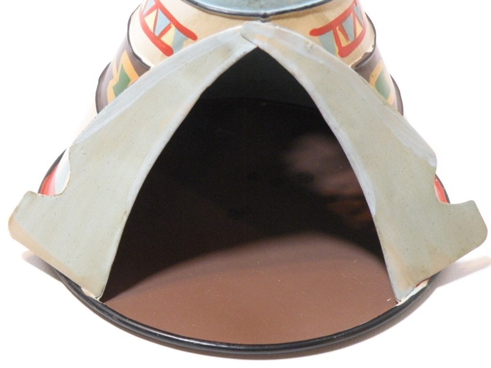 Rare Original Small Metal Hand Painted Teepee