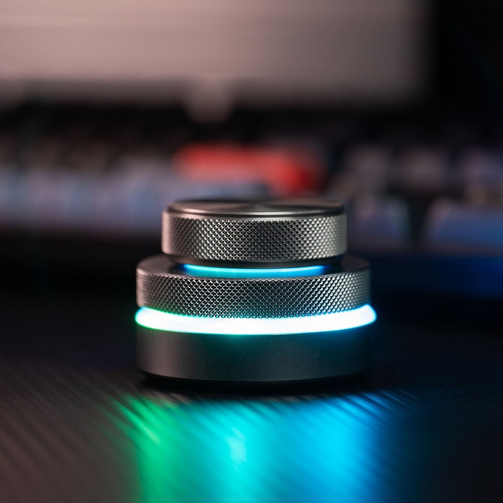 2-Customizable Knob With RGB Light For Volume Control Black