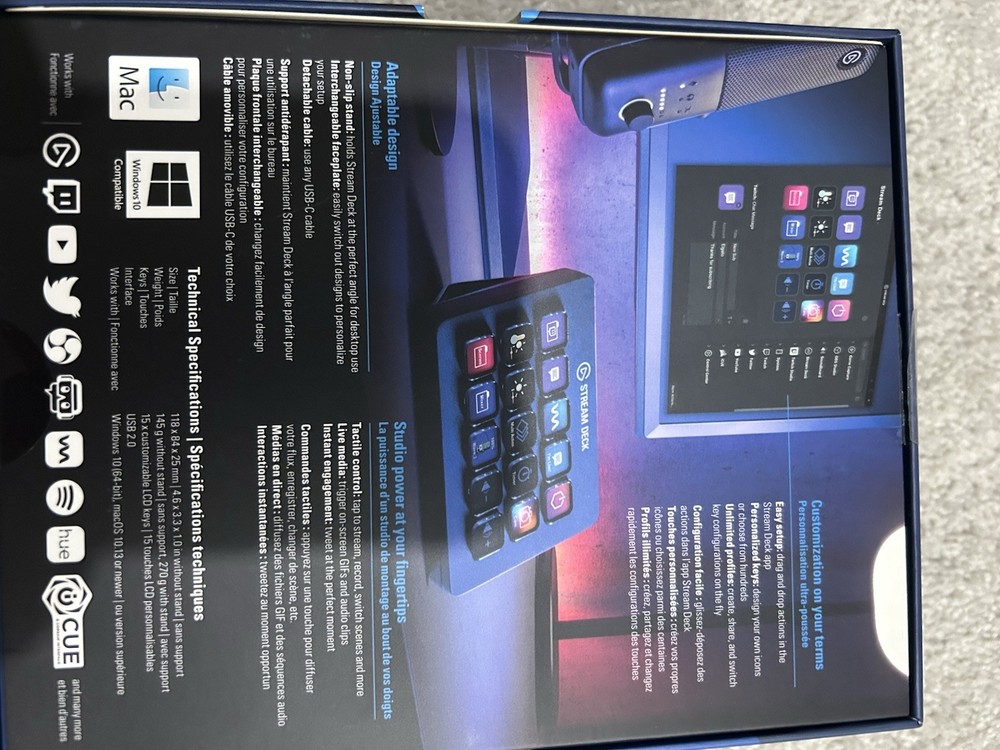 Elgato Stream Deck Black 15 Customizable LCD Keyboard Interface Controller