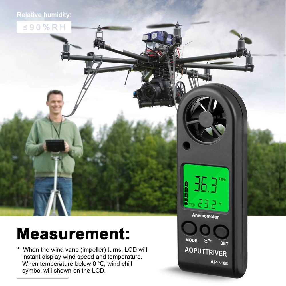 Anemometer Handheld Wind Speed Meter for Measuring 816B Pocket