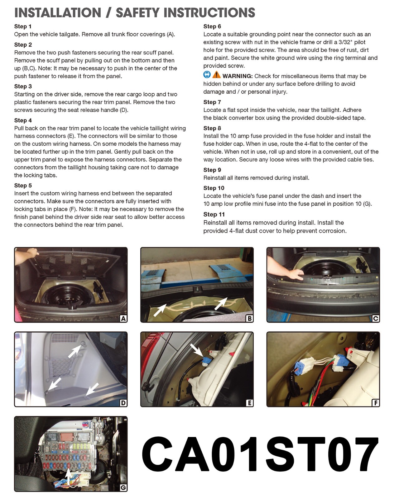 Vehicle Wiring Harness with 4 Way Flat Trailer Connector for 2012-2016 Honda CRV