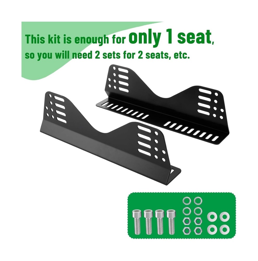 Universal Racing Seat Bracket with Seat Slider, Side Mounting Bracket Track A...