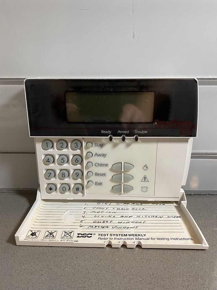 DSC LCD5501Z-433 Fixed Message Keypad With Wireless Receiver (Tested)