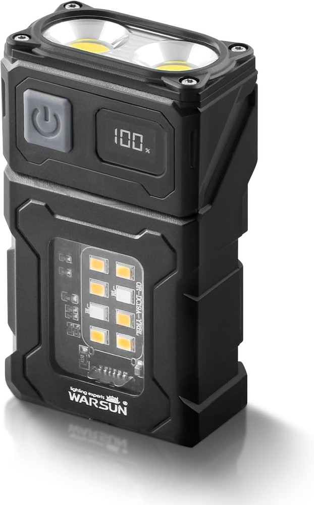 Rechargeable EDC Flashlight with Rotating Head – 800 Lumens Compact Magnetic Fla