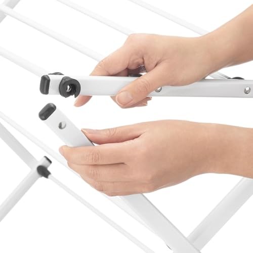 WHITMOR FOLDABLE CLOTHES DRYING RACK: 3 TIER LAUNDRY DRYING RACK - WHITE