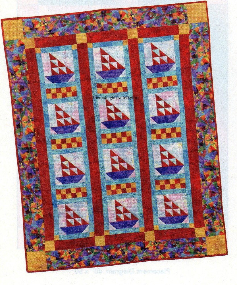 Sailing Away Quilt Pattern Pieced JR