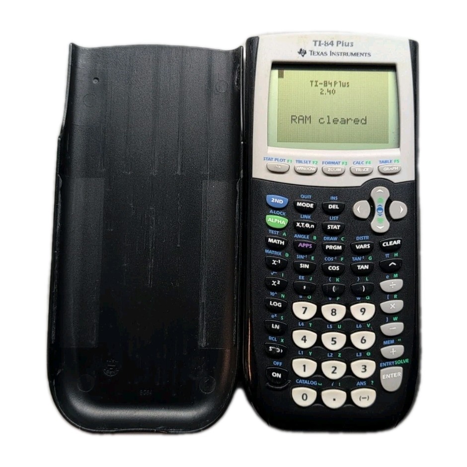 Texas Instruments TI-84 Plus Graphing Calculator With Cover, Tested Works