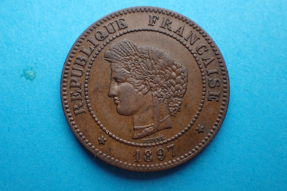 France, 5 Centimes 1897 A, see images.