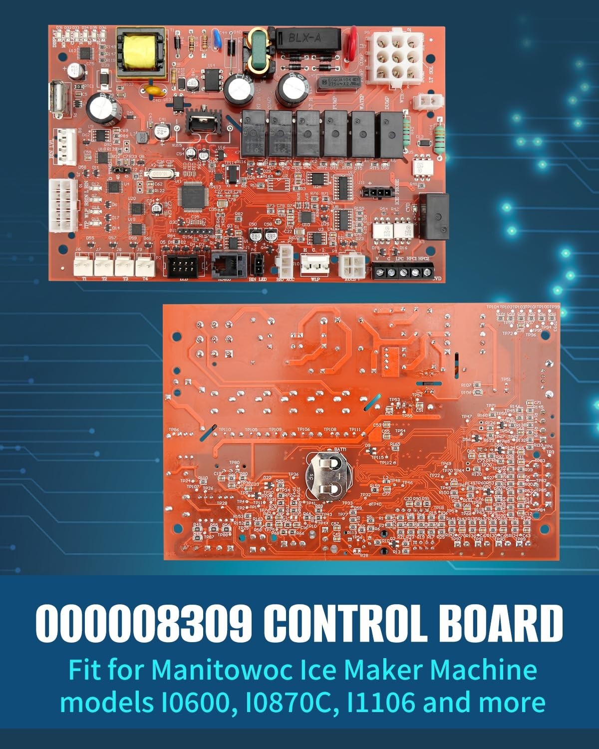 NEW Manitowoc 000008309 Control Board Fit for Manitowoc Ice Maker I0600 I0870C