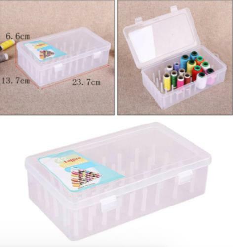 42 Sewing Thread Boxes Bobbins Storage Cases Spool Containers Empty Transparent