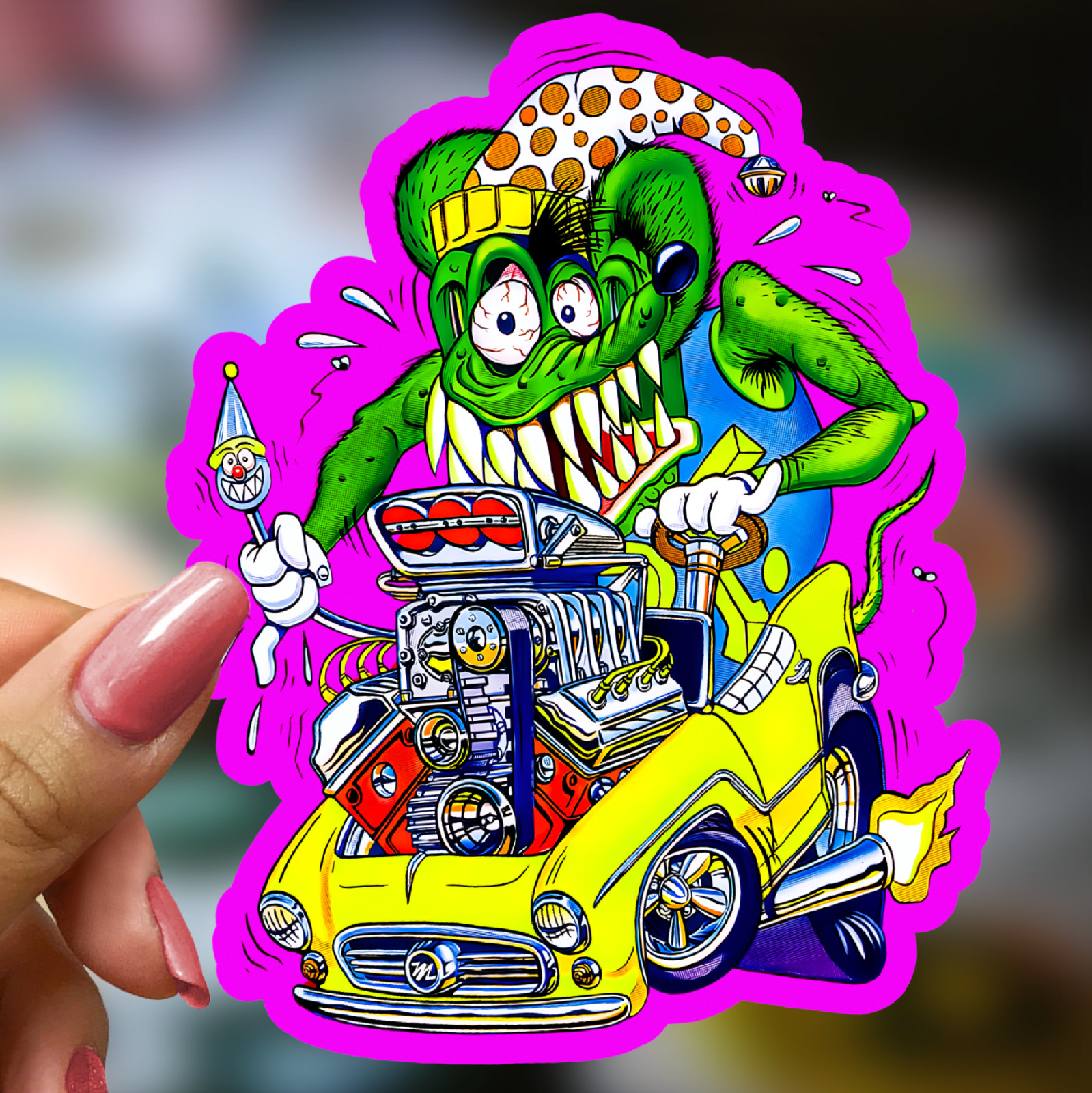 Rat Fink Ed Roth Vinyl Decals 50pcs Hot Rod Custom Car Bike Skateboard Sticker