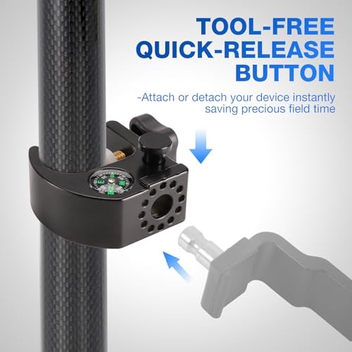 Quick Release Clamps Data Collector Holder – Open Clamp Bracket with Compass,