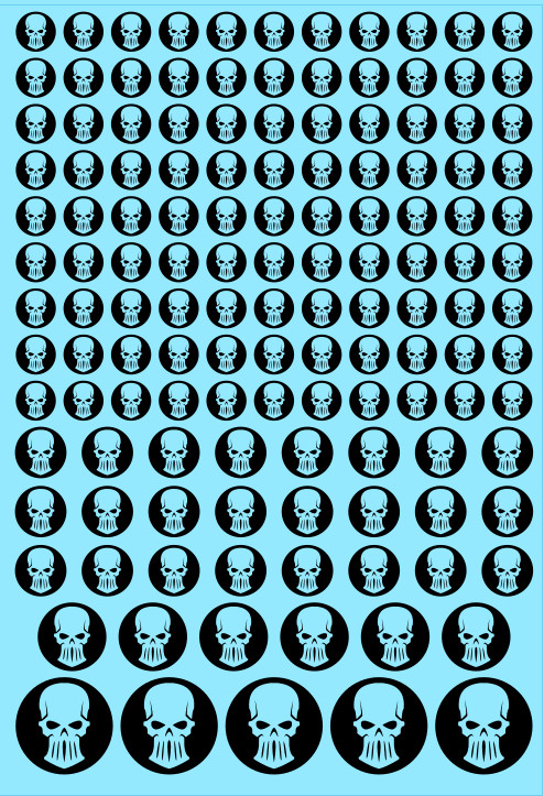 A6 - Shiny Skulls Transfer Sheet