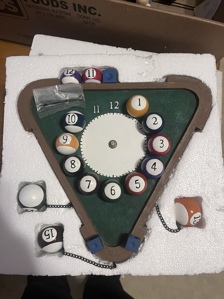Time To Rack ‘em Billiards Clock NEW