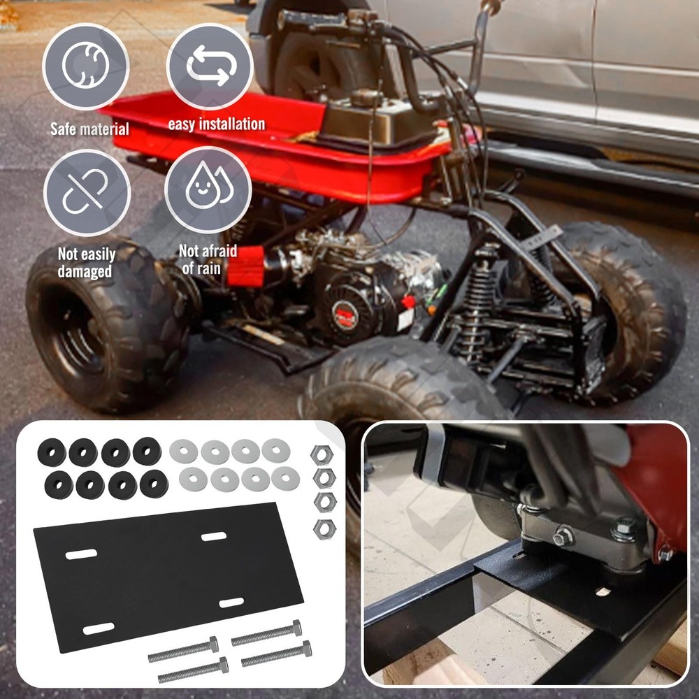 Mounting Plate Kit Compatible with Harb-or Freight Predator Engine Black