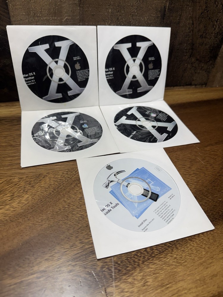 Apple Mac OS X Panther Version 10.3 Disc Set & Mac OS X Xcode Tools Version 1.0.