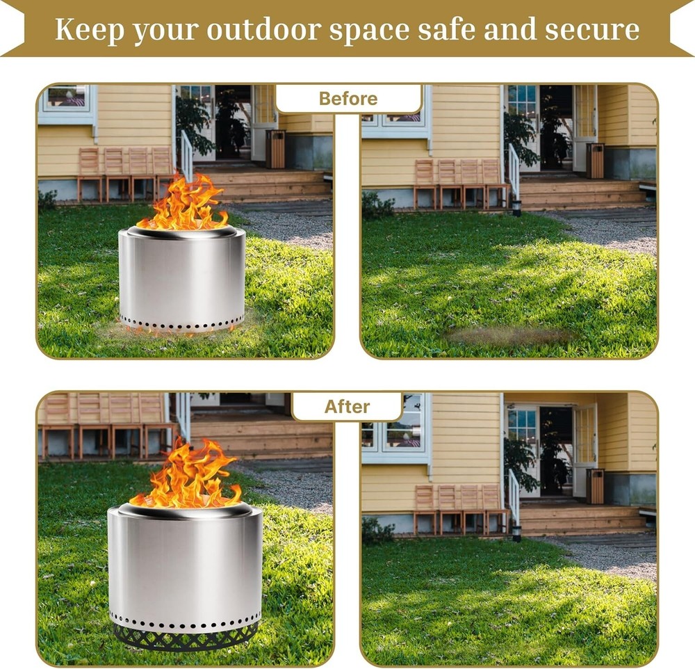 FEBTECH 17" Carbon Steel Firepit Stand - Compatible with 19.5" Firepit