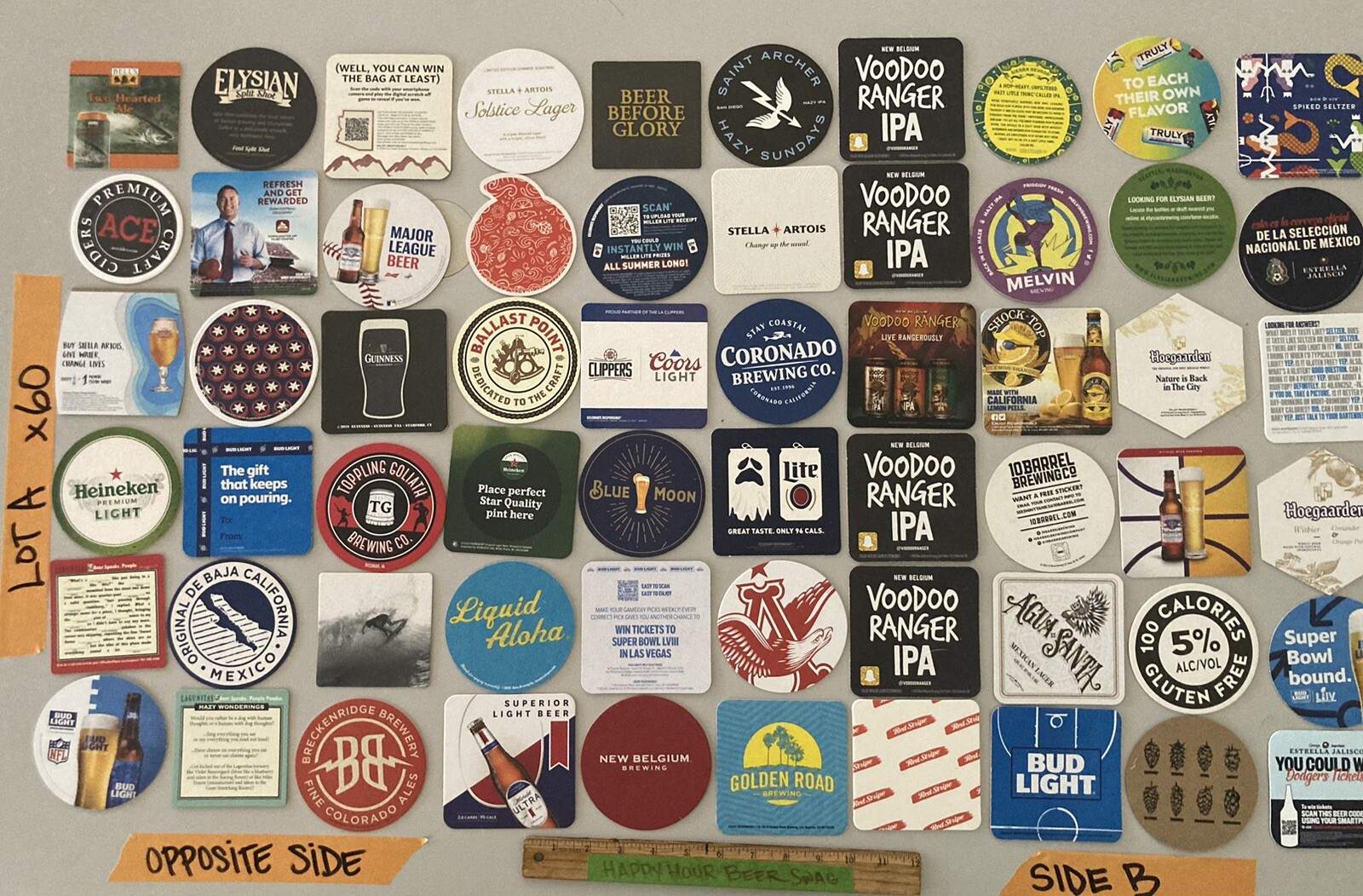 🔥60 Beer Bar Coasters Pint Glass mat coaster Craft Domestic Import Lot A2