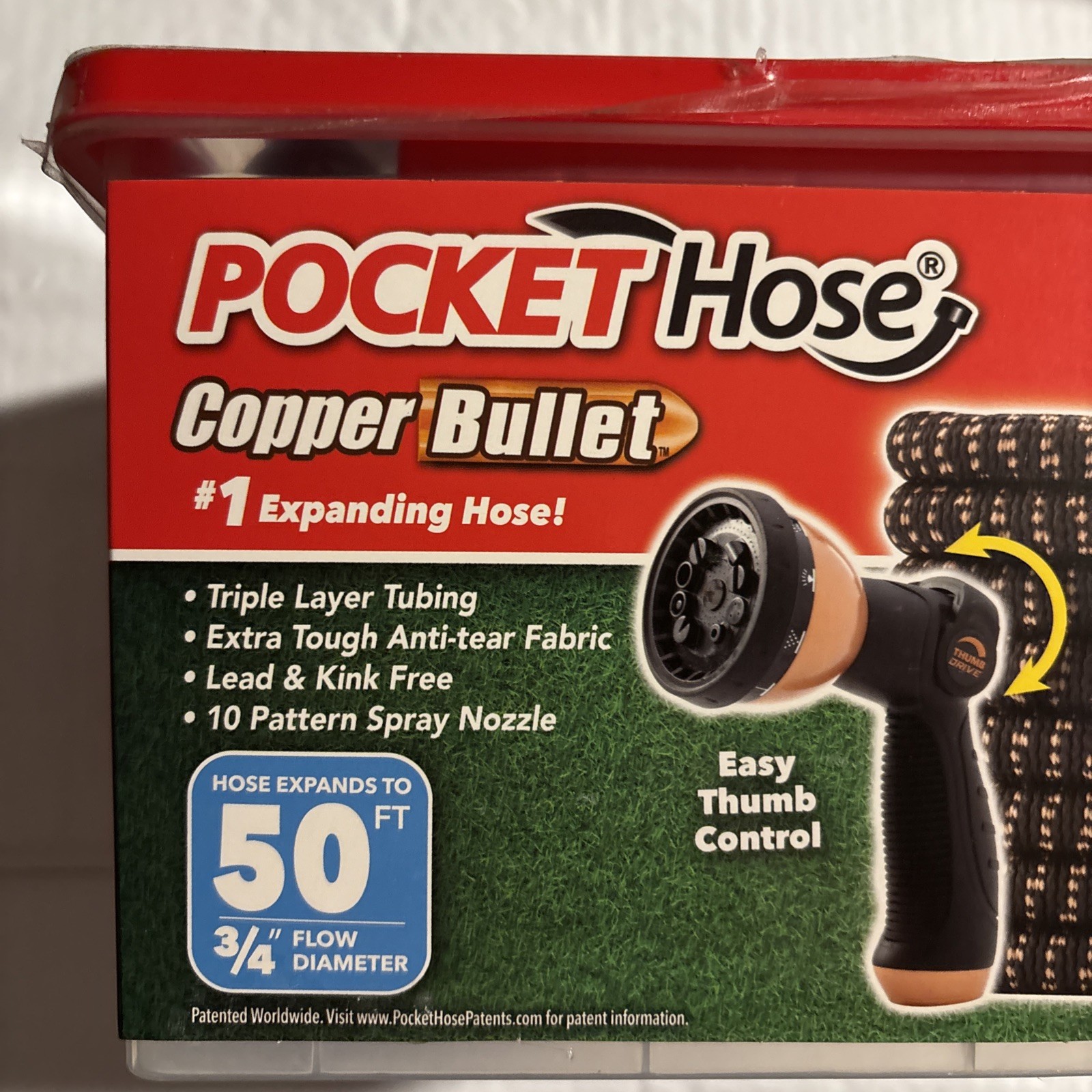 50 ft Pocket Hose Copper Bullet