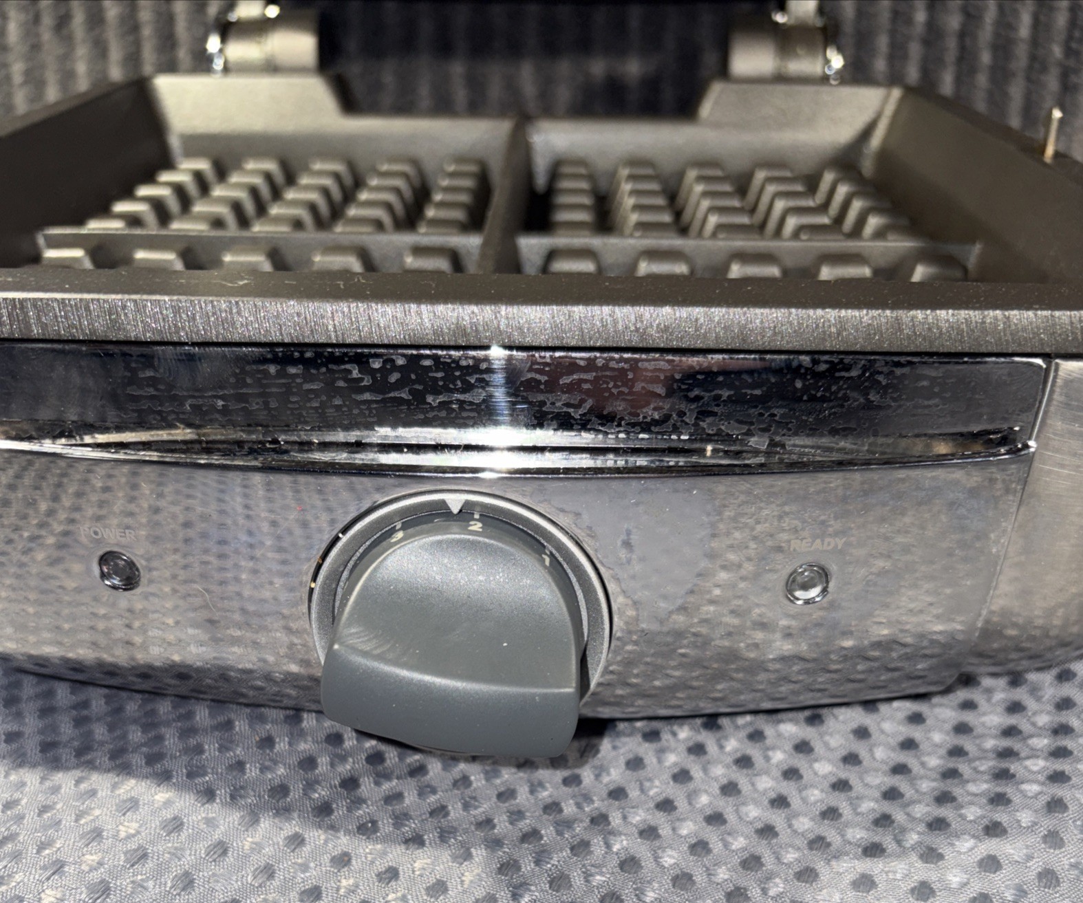 All Clad Waffle 4 Square Belgian Waffle Maker 6066 Stainless Steel E105725 WORKS