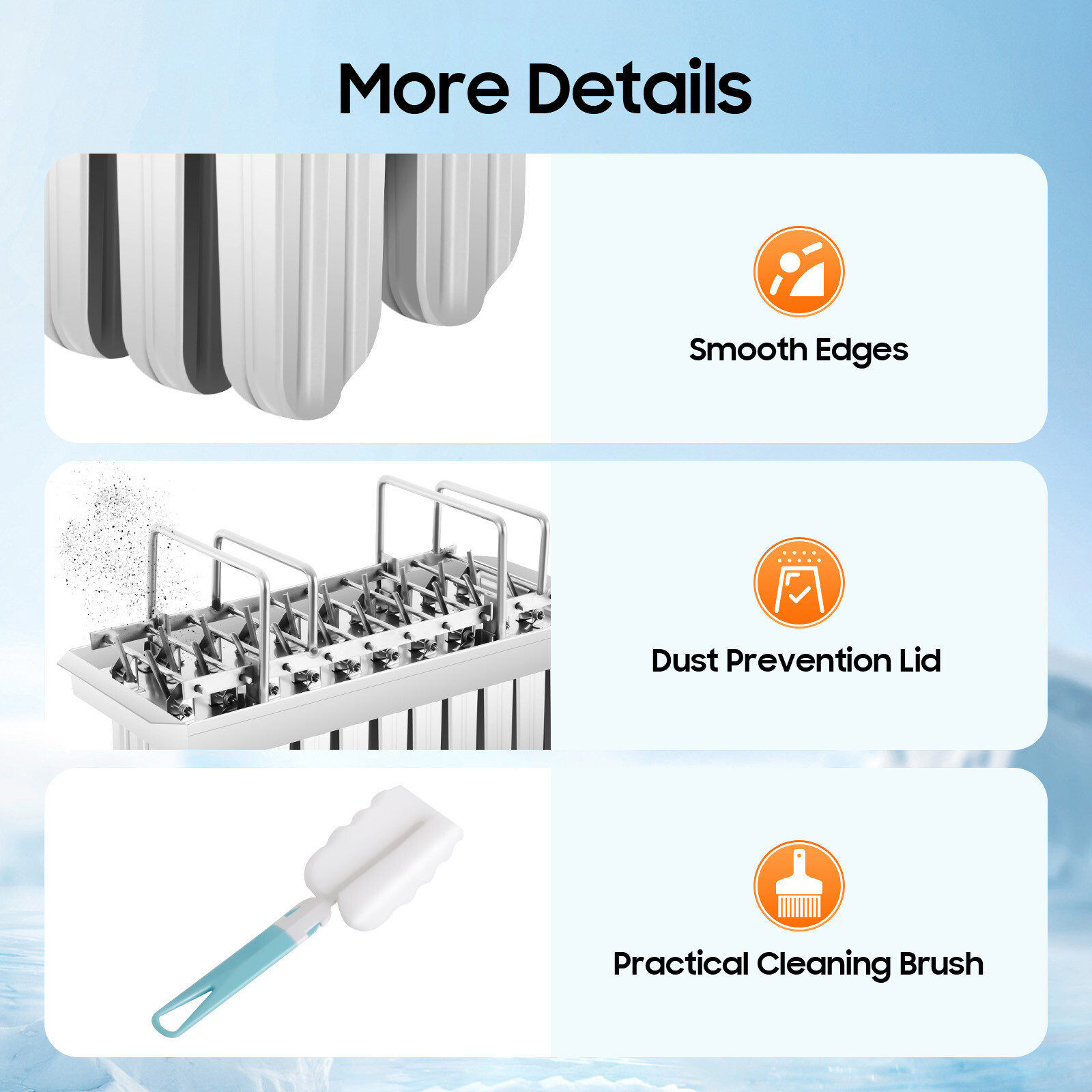 20x Stainless Steel Molds Ice Pop Lolly Popsicle Ice Cream Stick Holder Mold Top