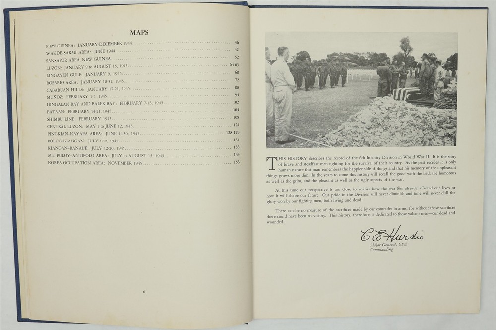 6th Infantry Division WWII Unit History Book