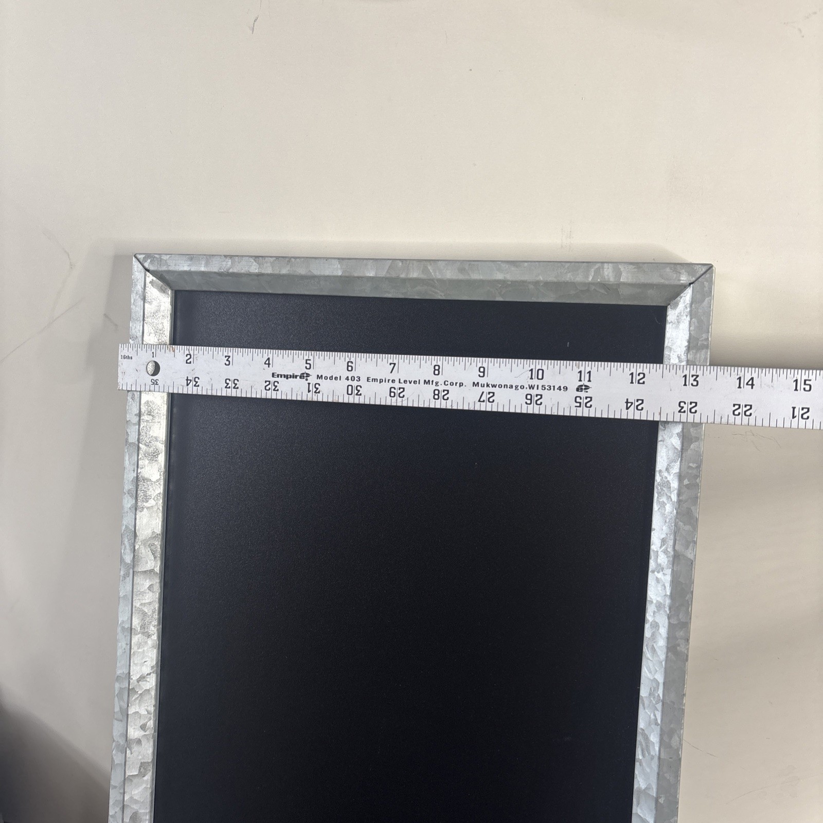 Rectangular Chalk Board with Galvanized Metal Frame,13x23in Blank And Silver