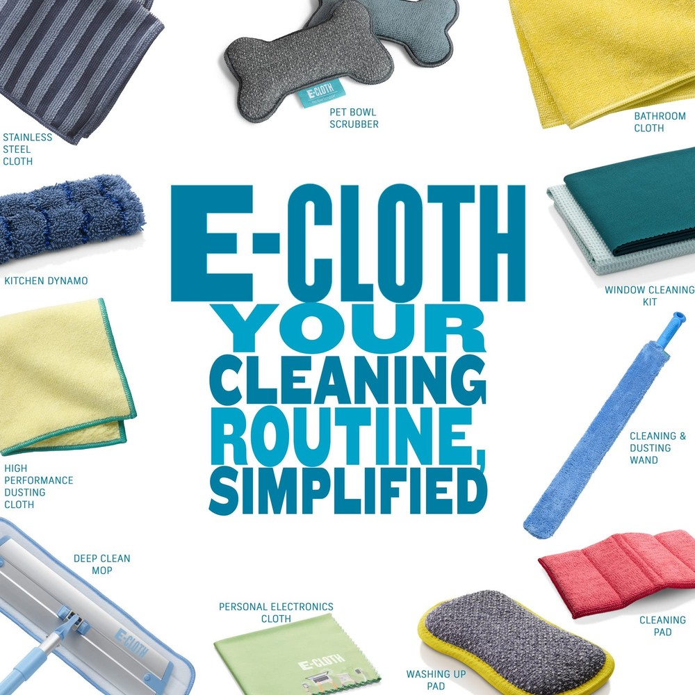E Cloth General Purpose Cleaning Cloths 4 Pack Assorted Colors Reusable Micro...