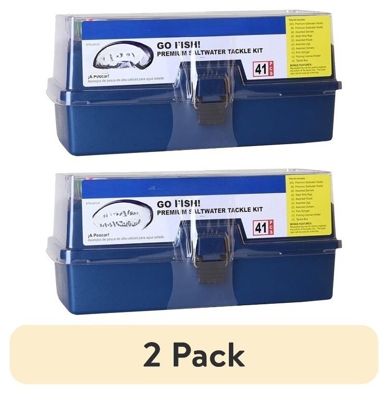 (2 pack)Go Fish Tackle Box Kit with Assorted Tackle