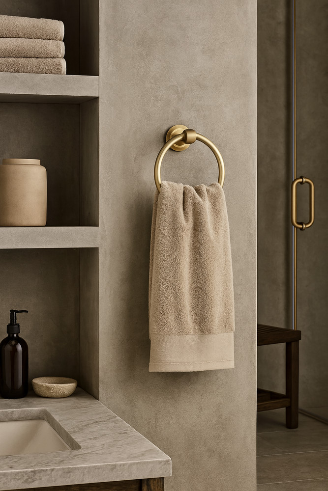 RH Lugarno Towel Ring – Solid Brass, Gold Finish