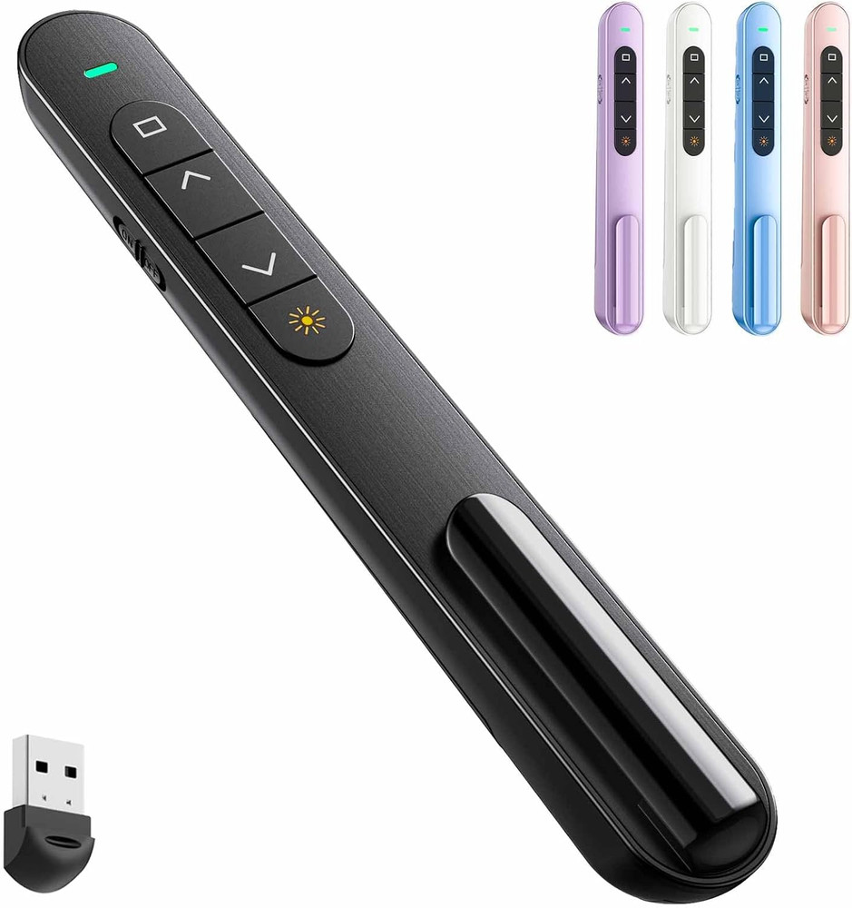 Presentation Clicker for PowerPoint, RF 2.4GHz USB Wireless Presenter Remote wit