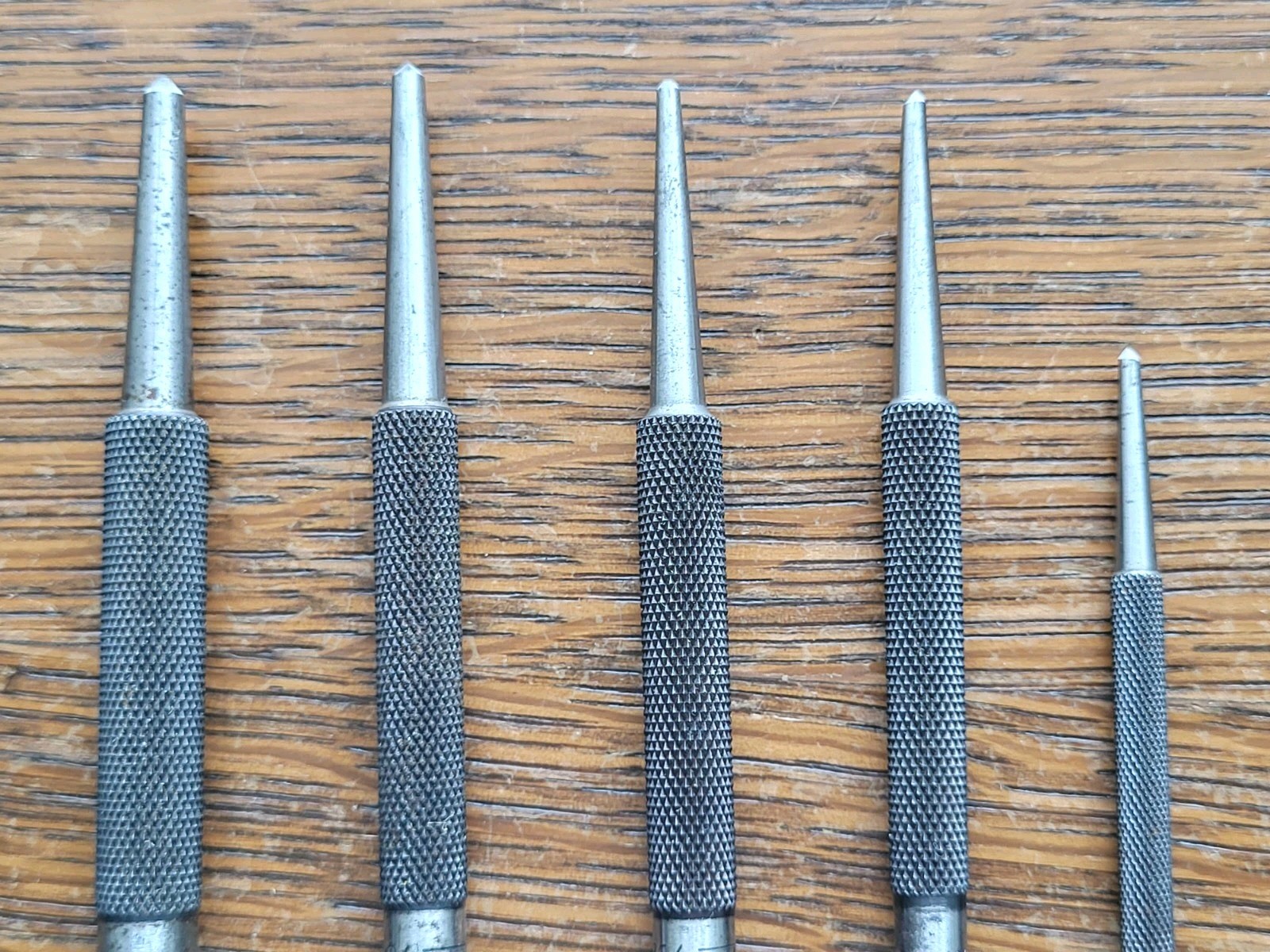 Vintage L. S. Starrett No. S 117 Set of (5) Center Punches Machinist Tools USA