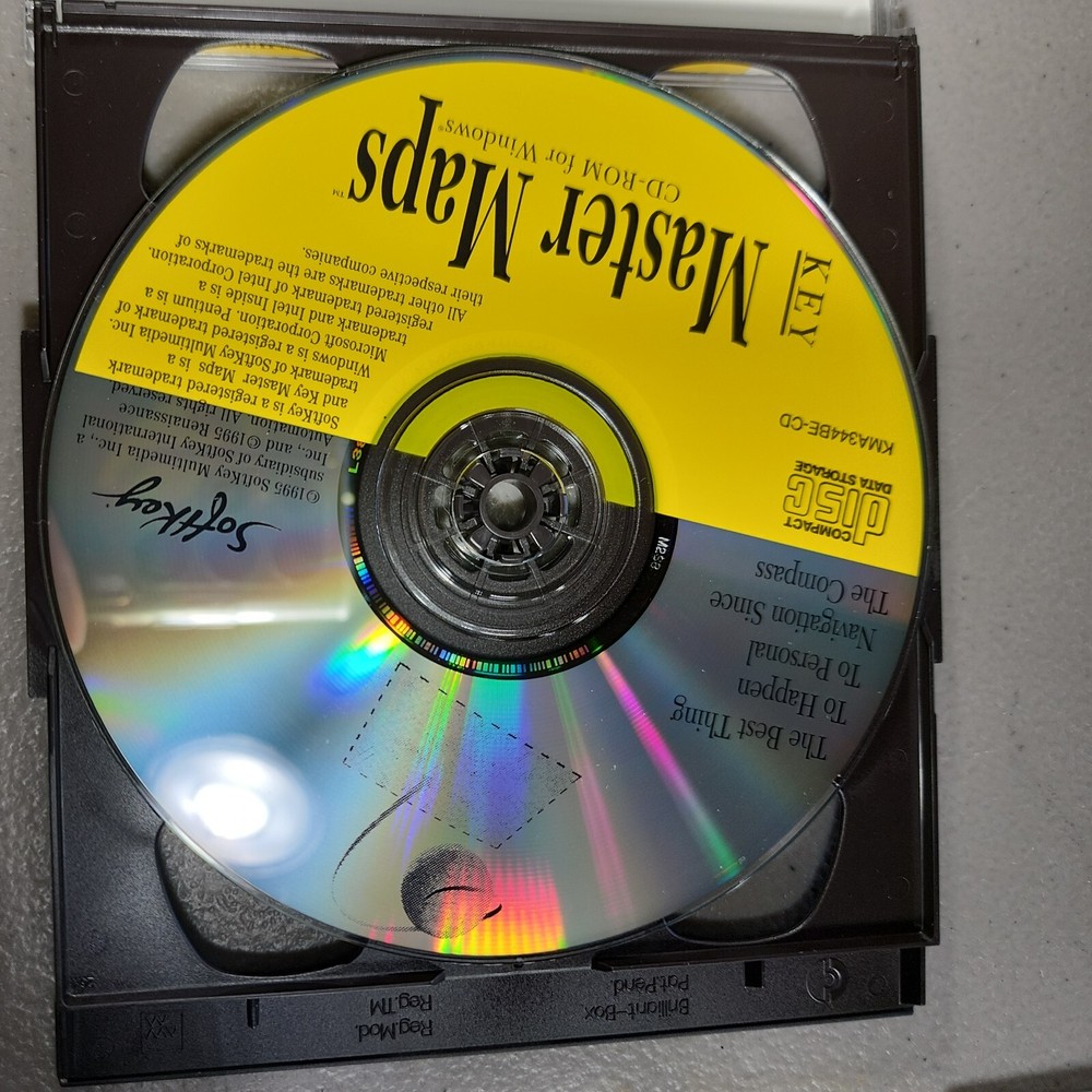 Softkey Key Master Maps Planning Travel & Creating Maps PC CD ROM WIN 95 2 CD