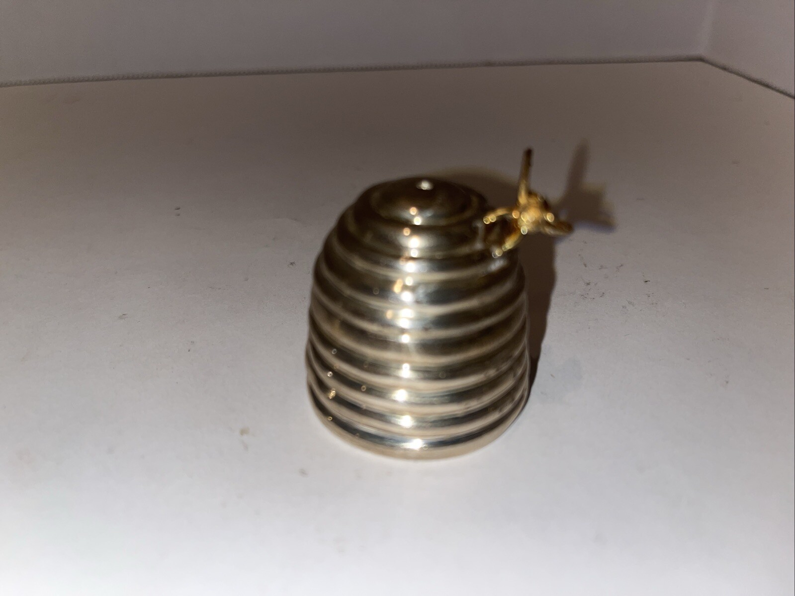 Thistle & Bee Sterling Silver Beehive Salt & Pepper Shakers Rare