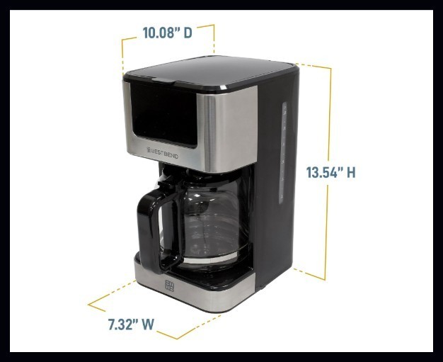 West Bend Drip Coffee Maker Brews Hot or Iced, Programmable with Brew Silver