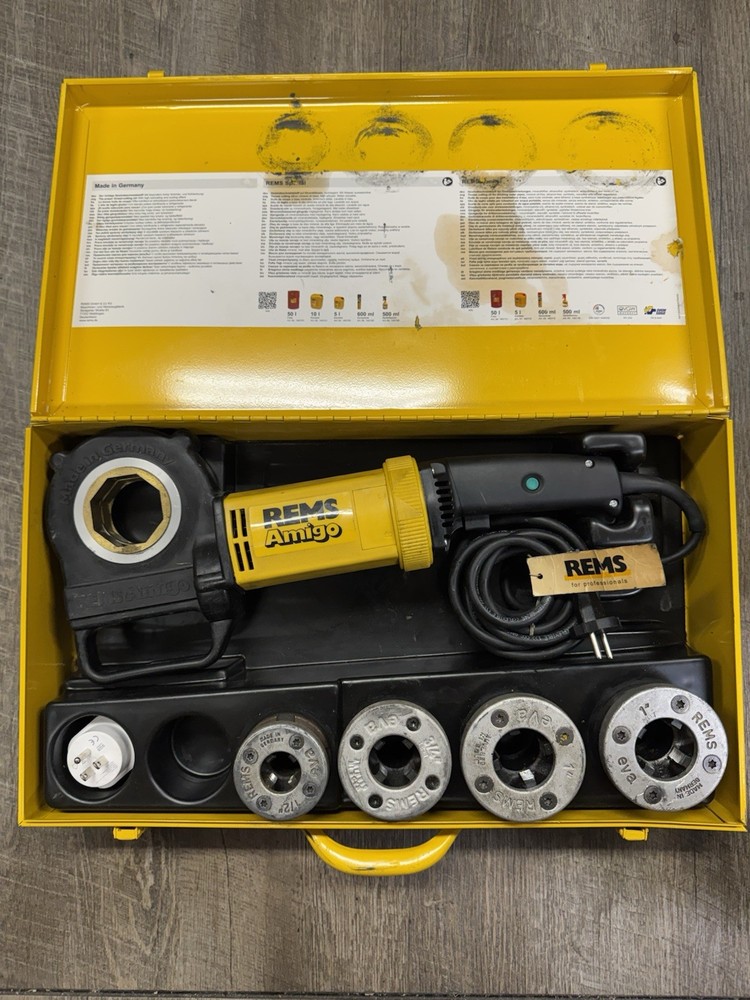REMS Amigo Pipe Threader 230v + 4 Threaders