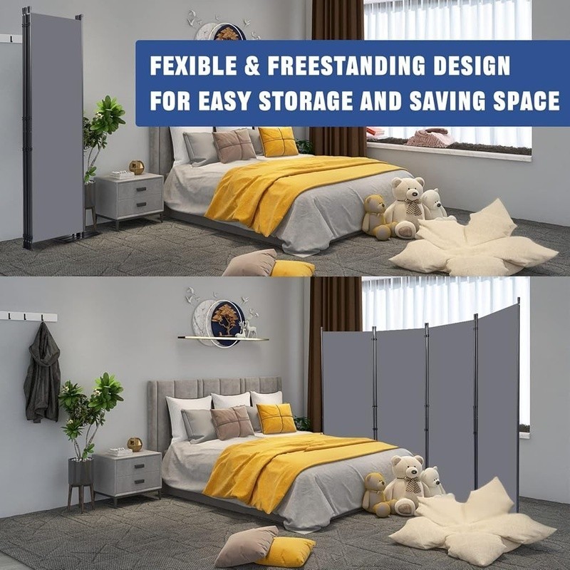 Portable Room Divider Adjustable Folding Privacy Screen Home Office Use