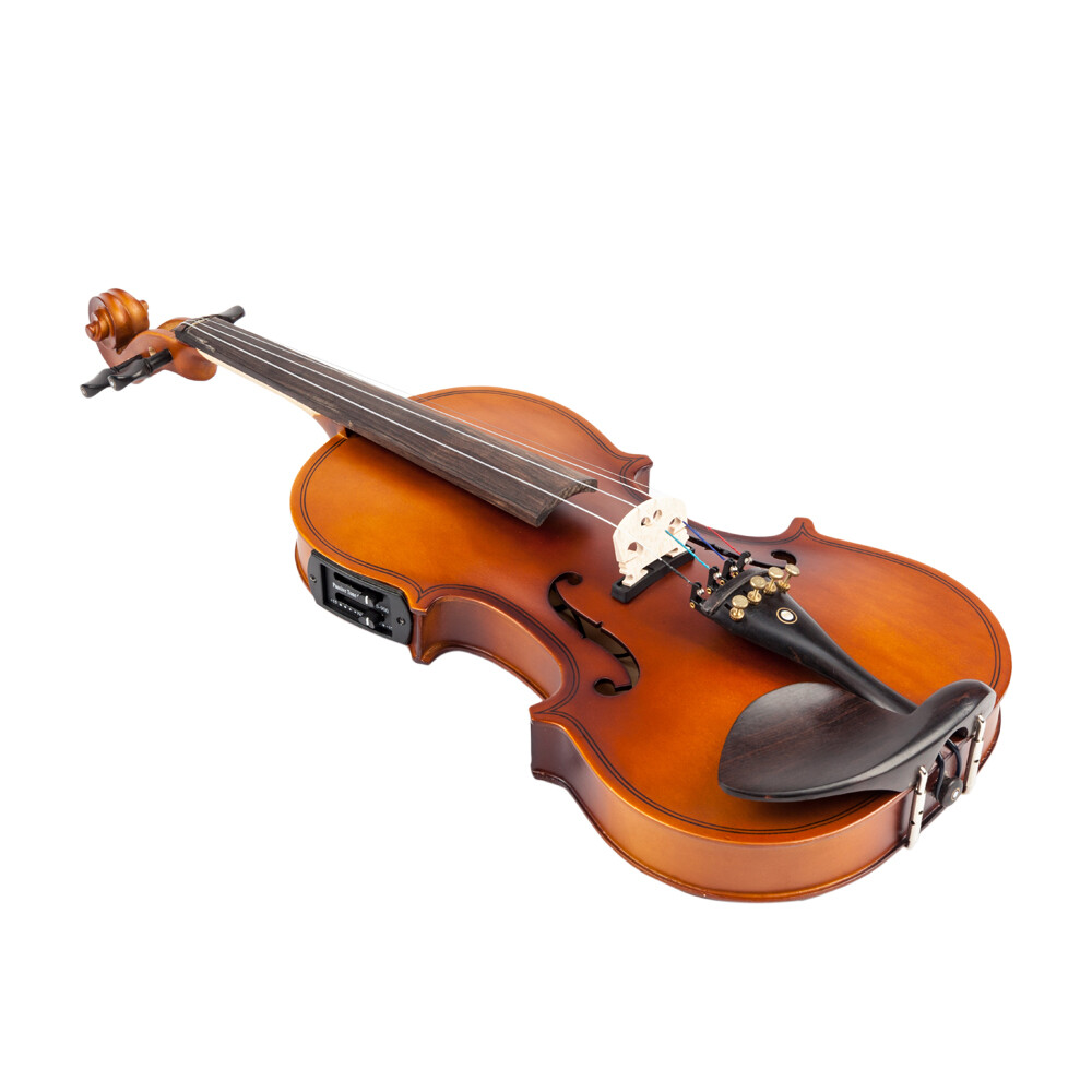 4/4 Violin Case Bow Strings Shoulder Rest Electronic Tuner Connecting Wire Matte