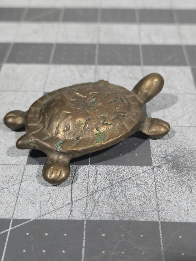 Brass Turtle Paperweight Shelf Sitter