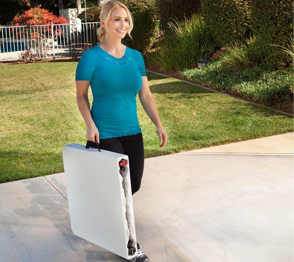 Fold-in-Half Adjustable Folding Table, 4 Foot