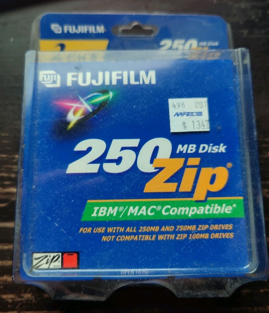 fujifilm zipdrive 250mb two disk pack - new in packaging - never opened!