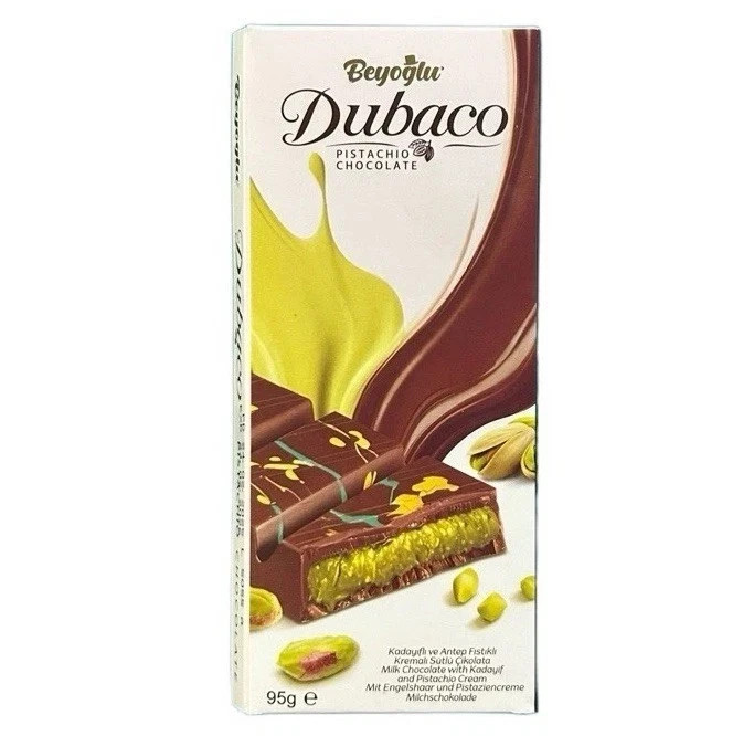 Dubai Chocolate Bar 95g - Viral Chocolate - Premium Hand Knafeh, Pistachio
