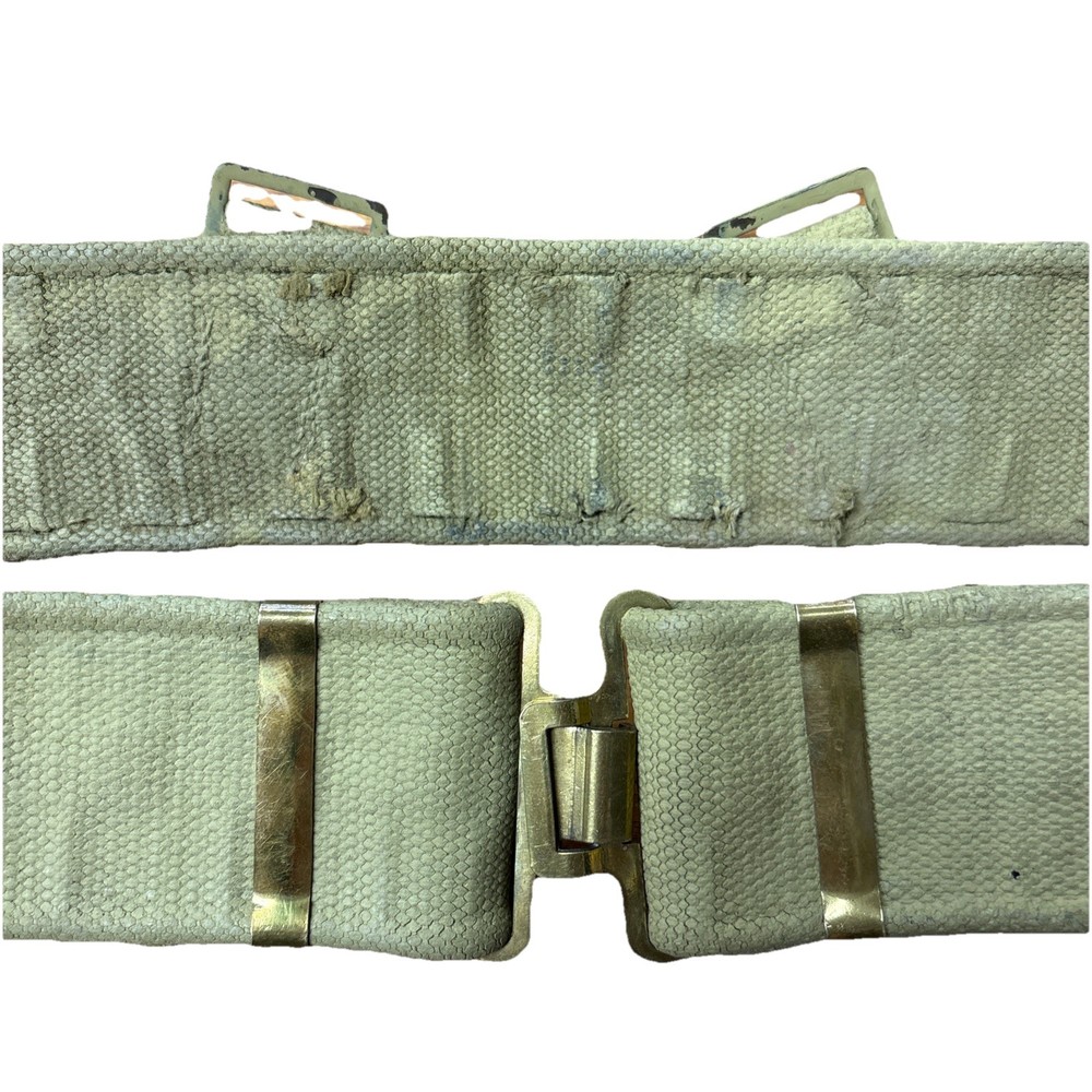 Canadian WW2 Pattern 37 Webbing Combat Belt Blancoed Khaki