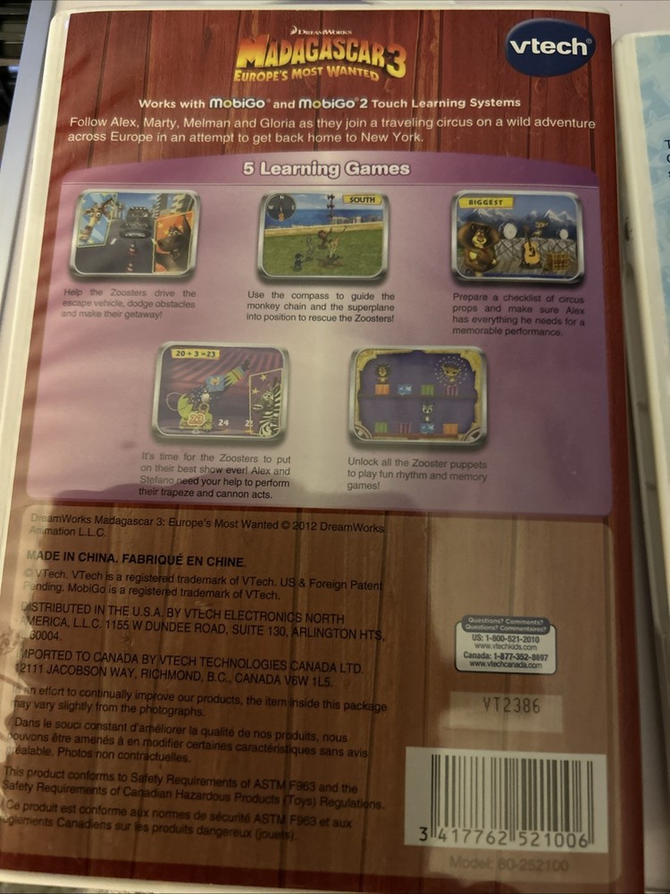 VTech MobiGo Touch Learning System Software - Monsters University Madagascar 3