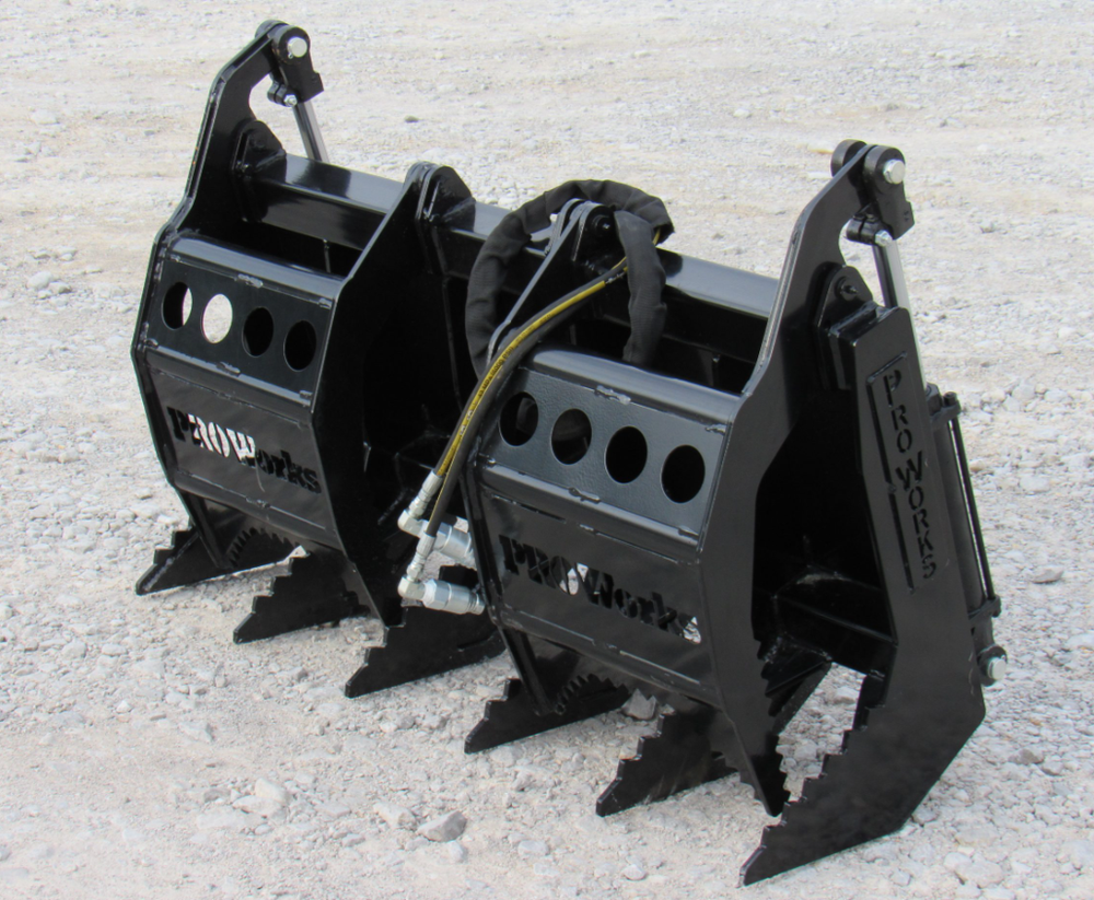 48" Root Rake Clam Grapple Attachment Fits Mini Skid Steer