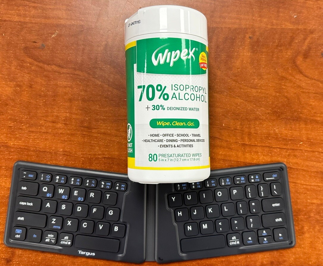 Targus Wireless Folding Keyboard Bluetooth Antimicrobial Protection AKF003US