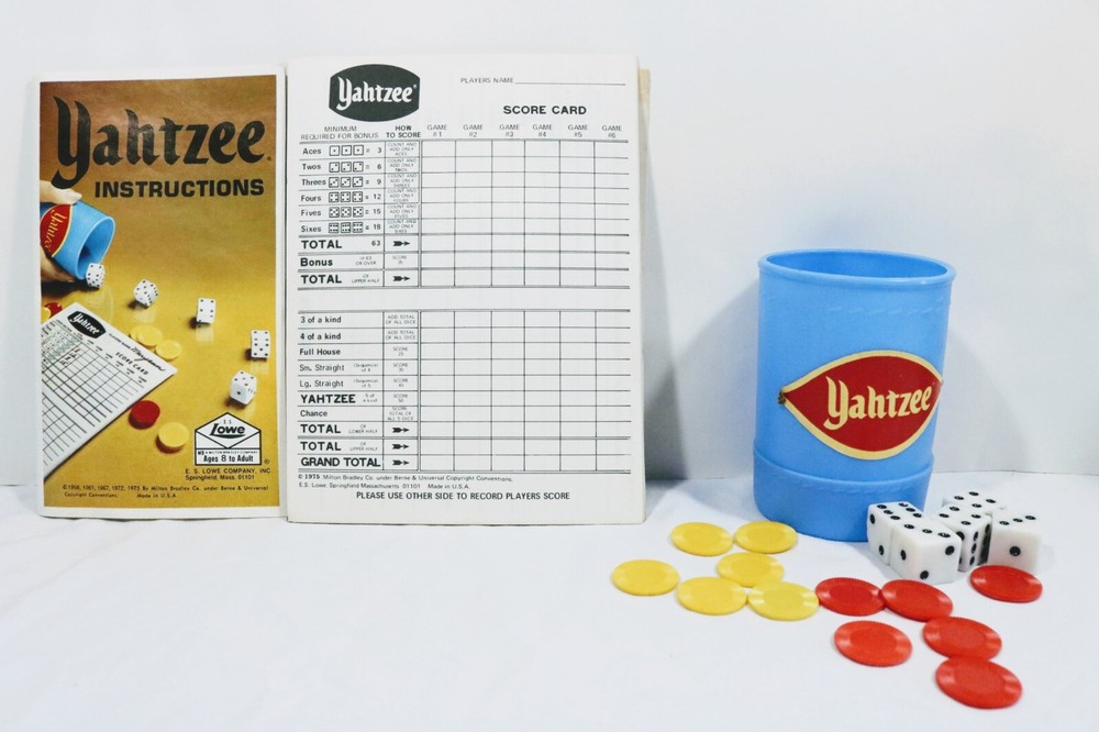 Vintage Game Yahtzee 1975