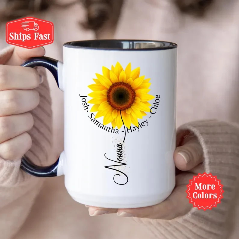 Sunflower Mug Personalized Coffee Cup Gift