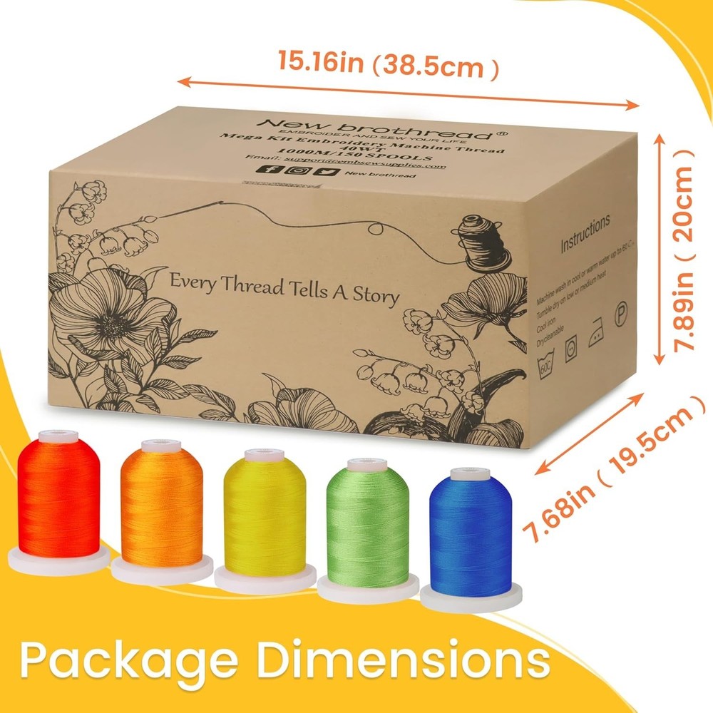 New brothread Embroidery Machine Thread Mega Kit 150 Colors